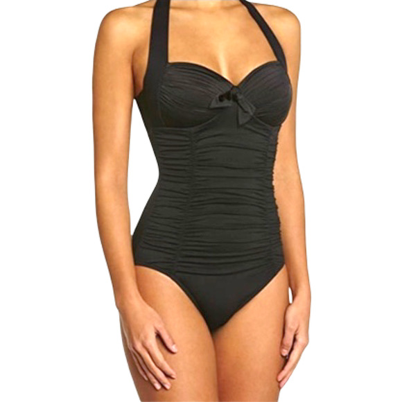 Seafolly 1 Piece Old Hollywood Goddess Halter NWT - Picture 1 of 11